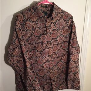 Club Room Men's Paisley Button Up Size L